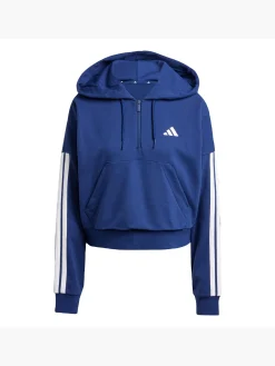 Essentials 3-Streifen French Terry Quarter-Zip Hoodie