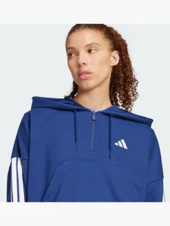 Essentials 3-Streifen French Terry Quarter-Zip Hoodie