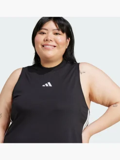 Essentials 3-Streifen Long Racerback Kleid – Große Größen